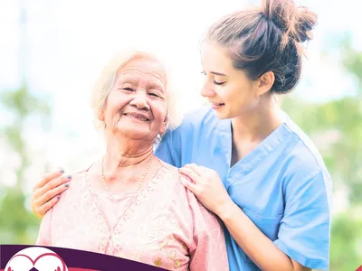 Caregiver providing companionship and meal service